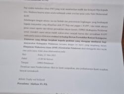 Himpunan Mahasiswa Islam (HMI) Pelalawan membuat surat pemberitahuan akan digelarnya aksi unjuk rasa di kantor DPRD